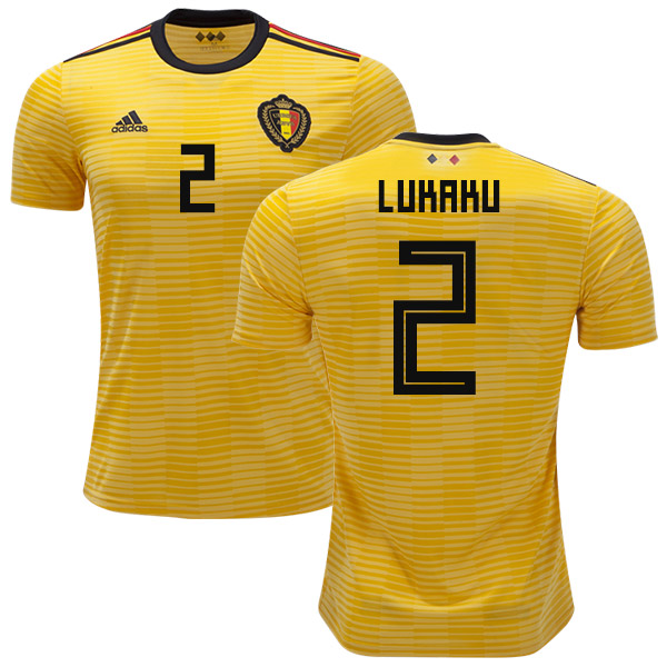 Belgium #2 Lukaku Away Kid Soccer Country Jersey - Click Image to Close